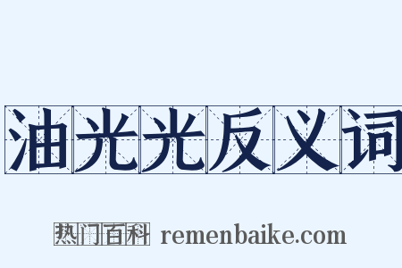 油光光反义词是什么意思的图片